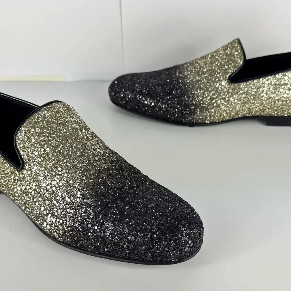 Jimmy-choo Men's Gold and Silver Loafers